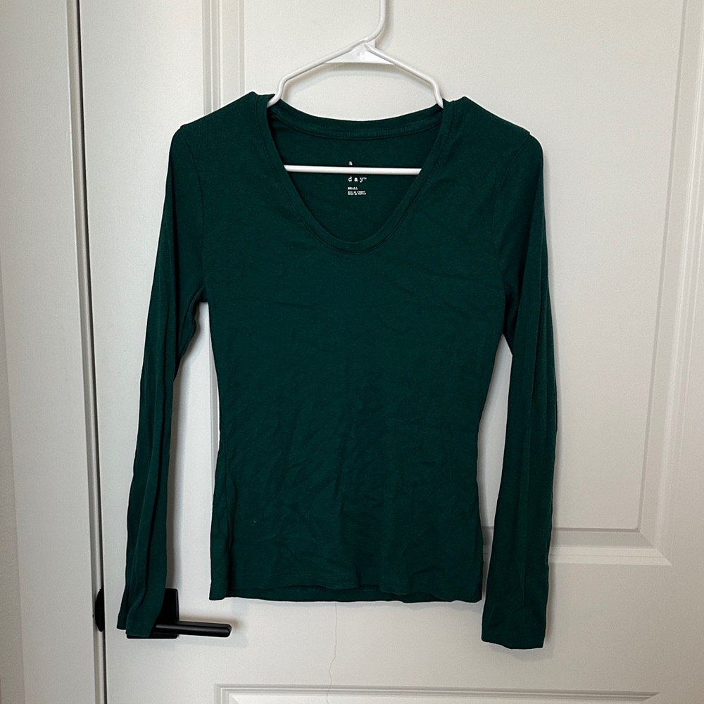 Dark Green Long Sleeve Top